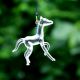 Glass Multicolor Horse Christmas Tree Decoration Ornaments Set of 6 Pcs